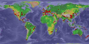 Global distribution of speleothem isotope records identified by SISAL (n = 520). In some cases, the circles overlap because more than one record correspond to the same cave site